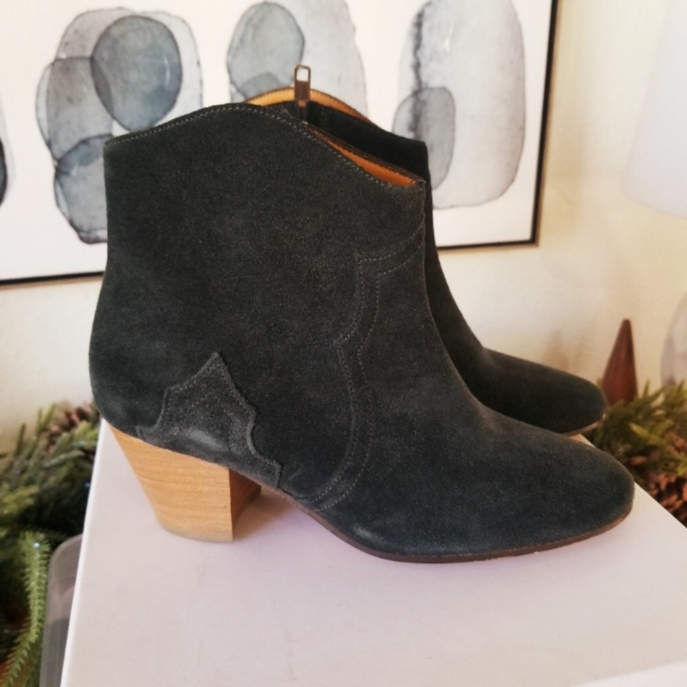 Isabel Marant dicker faded charcoal grey boots 35